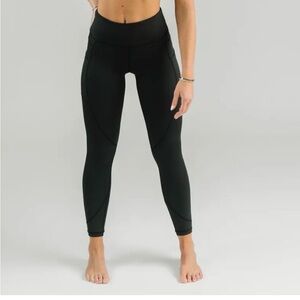 ZYIA Black High-Rise Seam-Detail Leggings